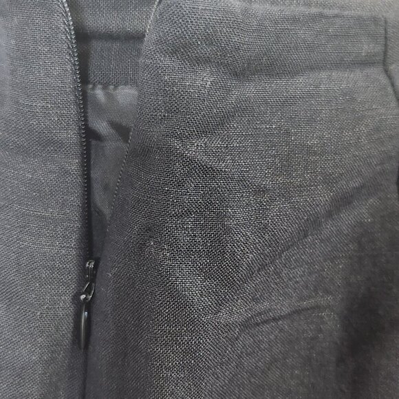 Larry Levine Women 8P Black Linen Blend Floral Beaded Crop Pant Side Zip Casual - Picture 16 of 16